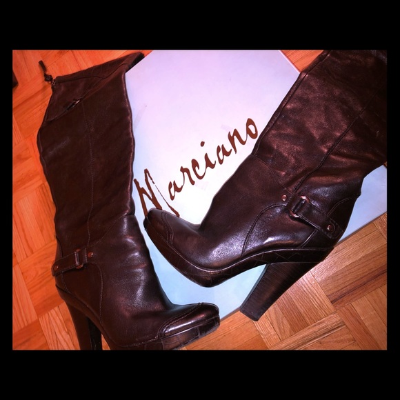 Leather Marciano Pmtanis over the knee heel boots - Picture 1 of 5
